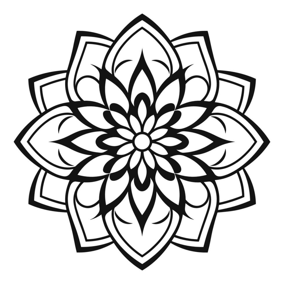 Black and white abstract circular pattern mandala, Mandala Line Drawing Design, Colorful Ornamental luxury mandala pattern vector