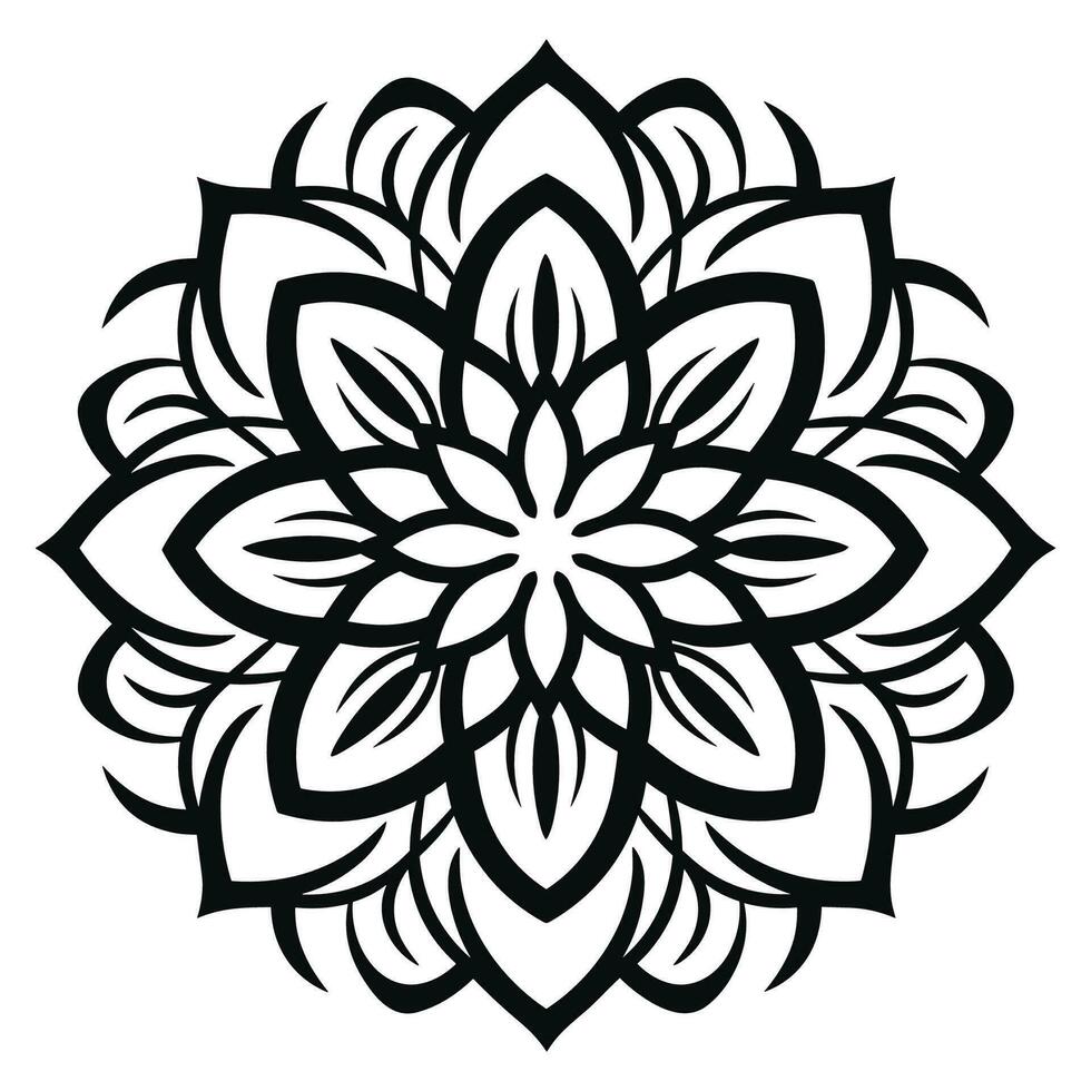 Black and white abstract circular pattern mandala, Mandala Line Drawing Design, Colorful Ornamental luxury mandala pattern vector