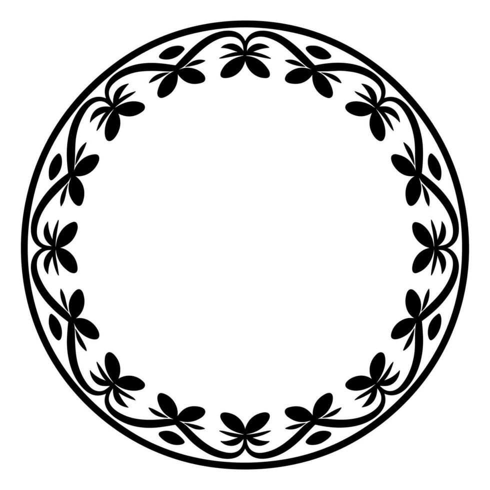 Clásico decorativo ornamental circulo marco vector, redondo vector ornamental marco