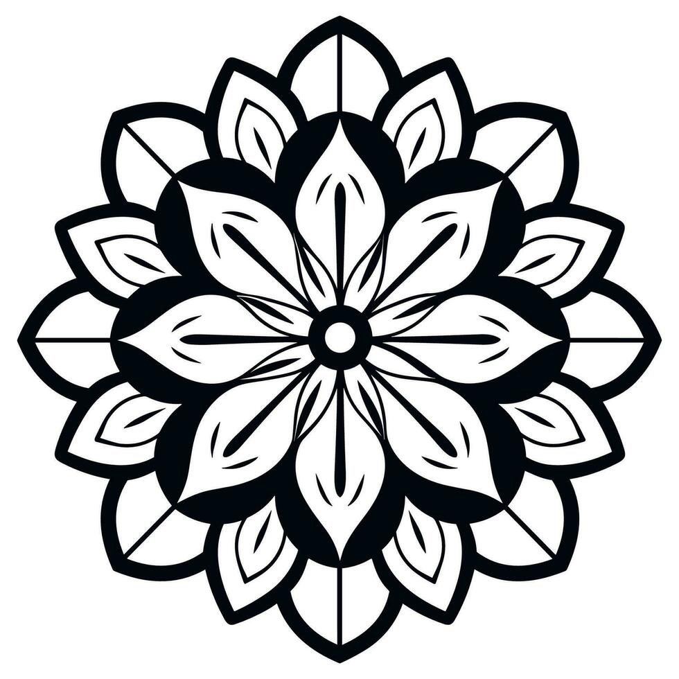 Black and white abstract circular pattern mandala, Mandala Line Drawing Design, Colorful Ornamental luxury mandala pattern vector