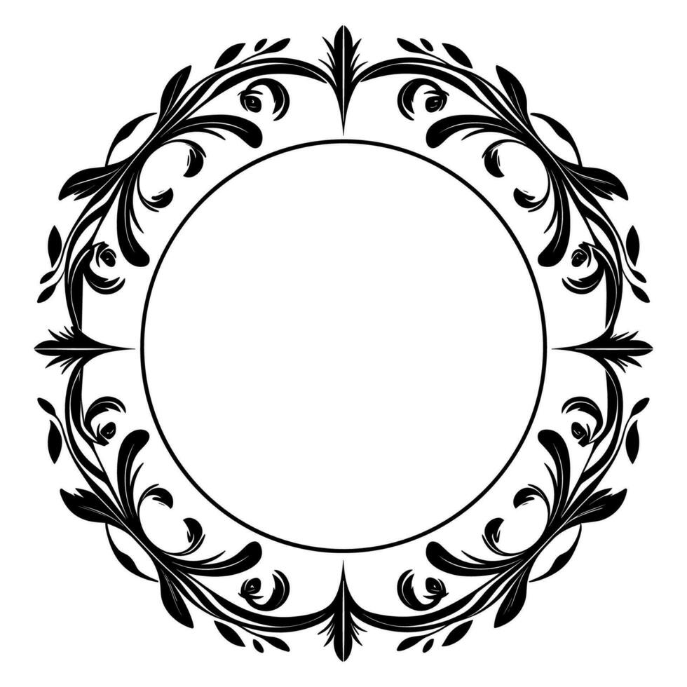 Clásico decorativo ornamental circulo marco vector, redondo vector ornamental marco