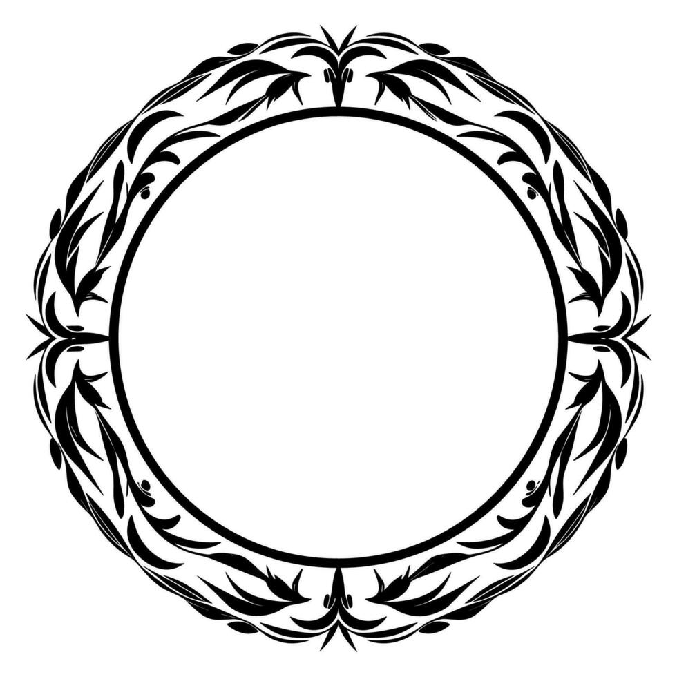 Clásico decorativo ornamental circulo marco vector, redondo vector ornamental marco