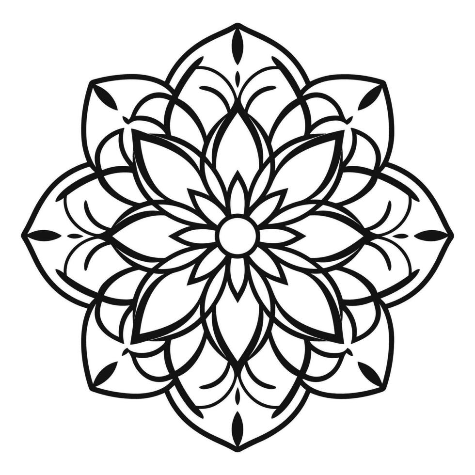 Black and white abstract circular pattern mandala, Mandala Line Drawing Design, Colorful Ornamental luxury mandala pattern vector