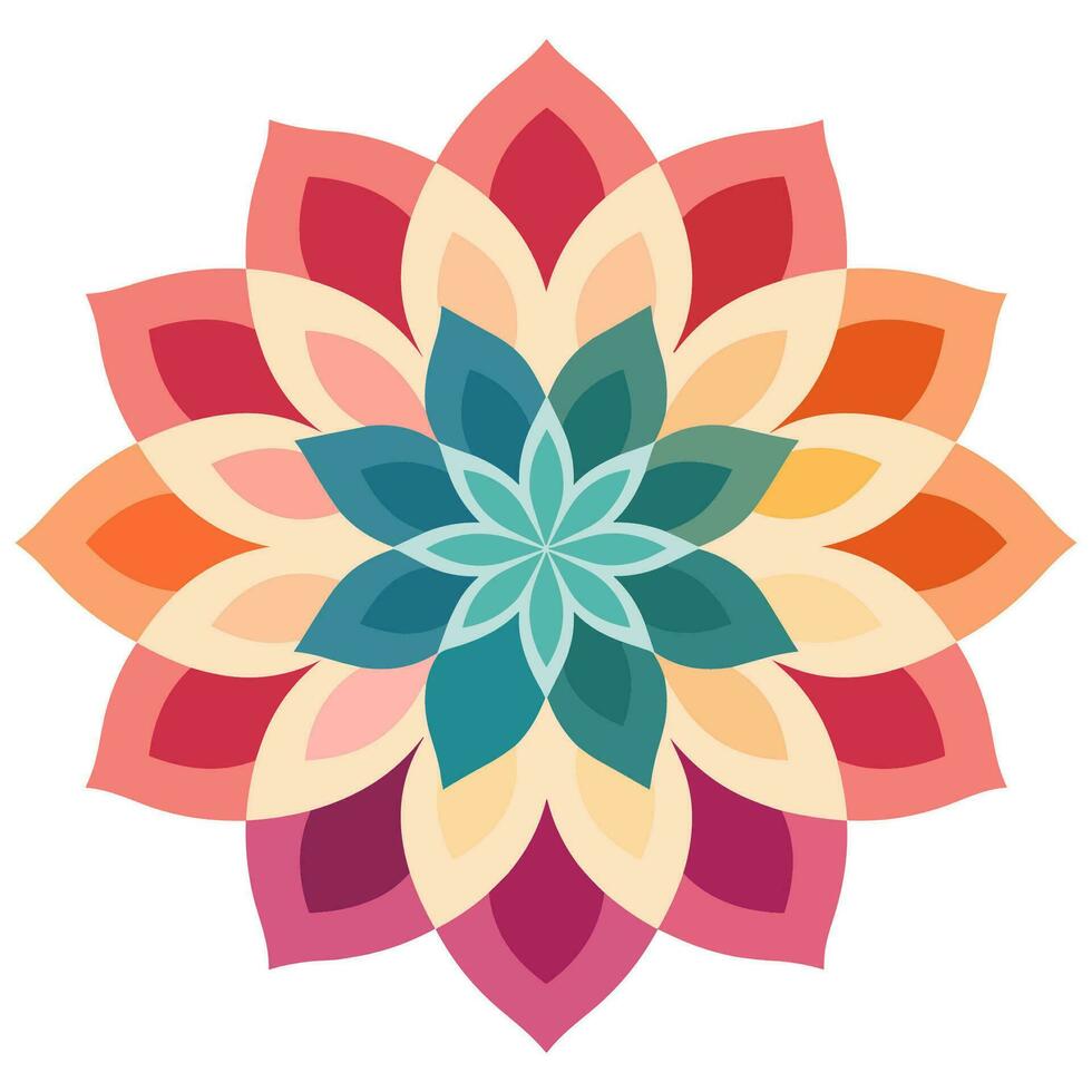 Free Abstract Colorful Ornamental luxury mandala pattern vector