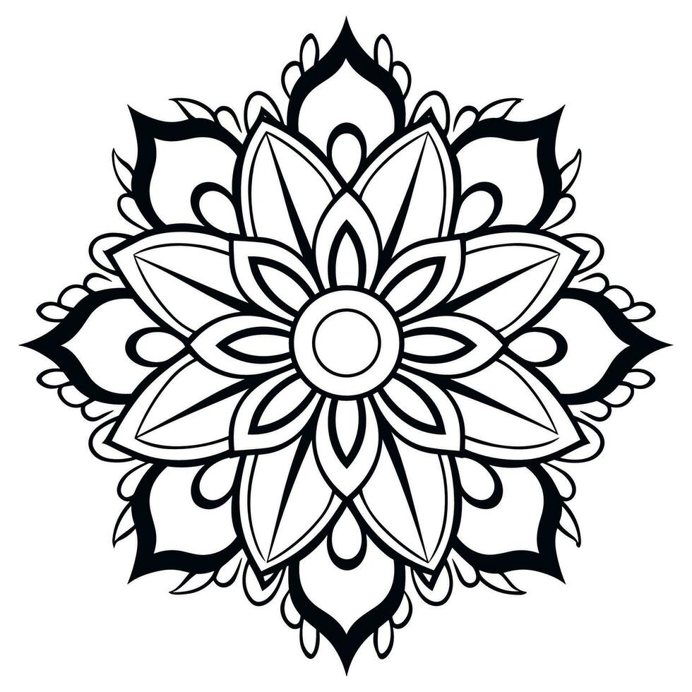 Black and white abstract circular pattern mandala, Mandala Line Drawing Design, Colorful Ornamental luxury mandala pattern vector