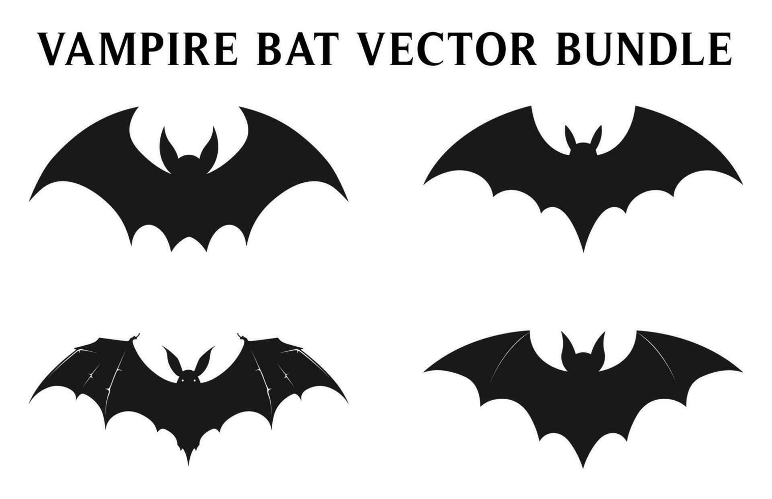 Free Scary Bat Vampire silhouettes, Halloween bat flying silhouettes vector