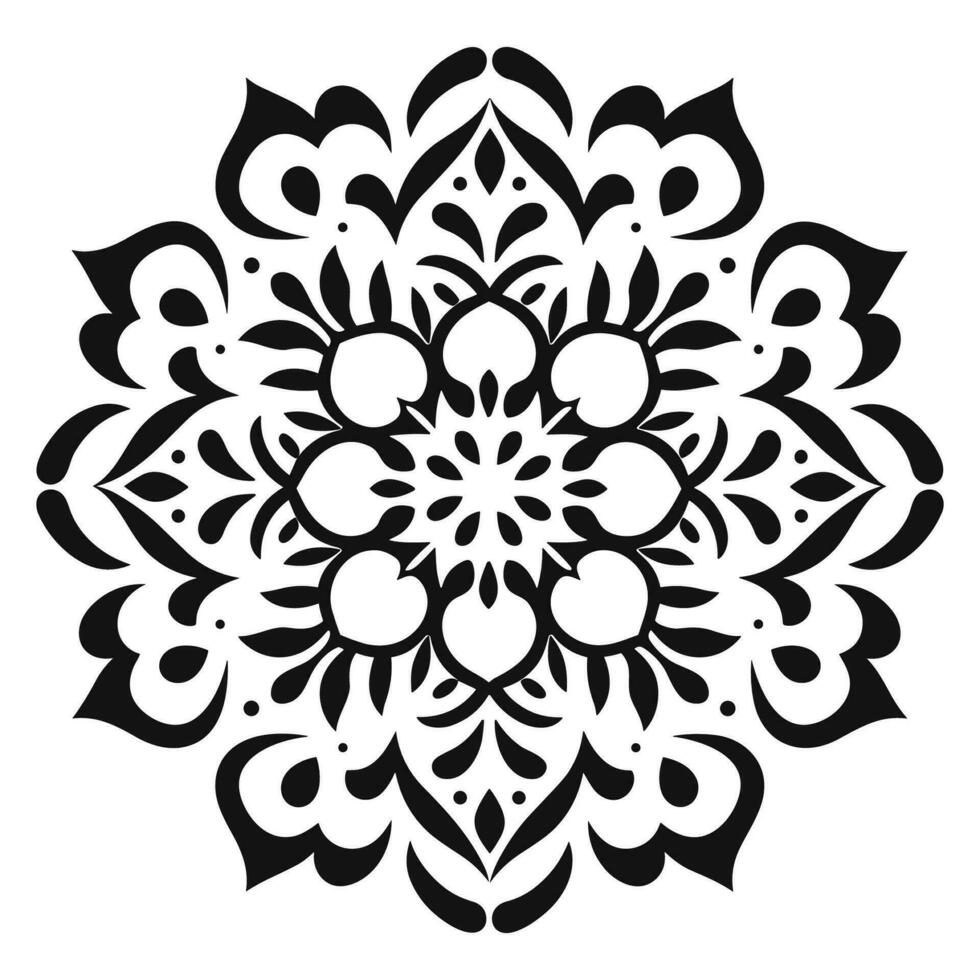 negro y blanco resumen circular modelo mándala, mandala línea dibujo diseño, vistoso ornamental lujo mandala modelo vector