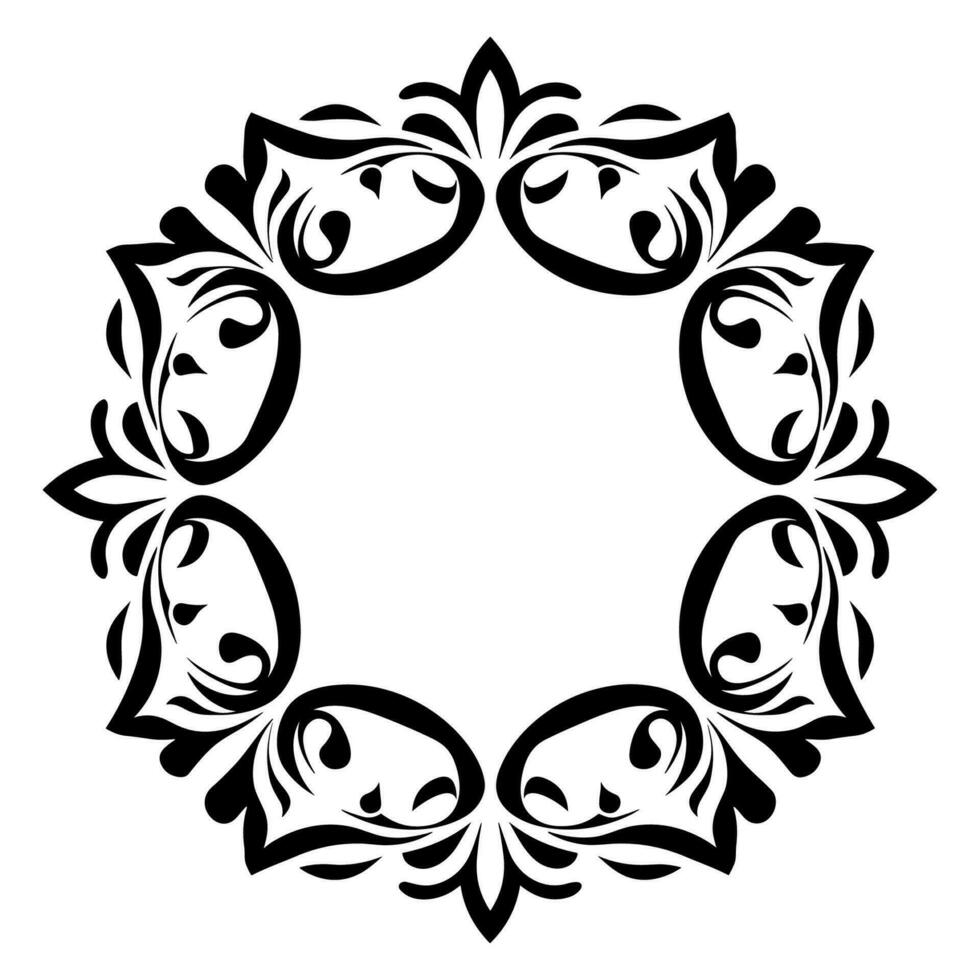 Clásico decorativo ornamental circulo marco vector, redondo vector ornamental marco