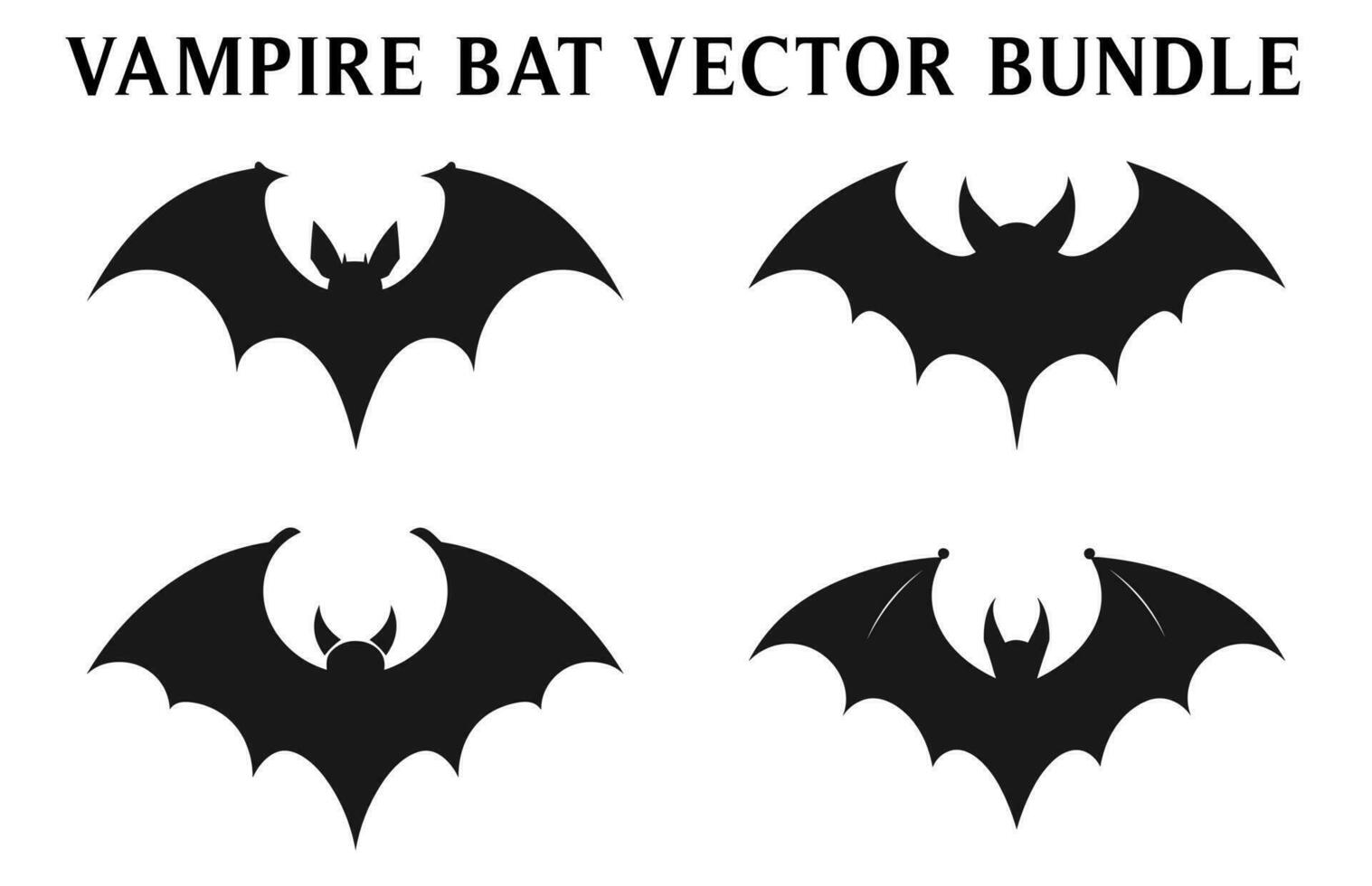 Free Scary Bat Vampire silhouettes, Halloween bat flying silhouettes vector