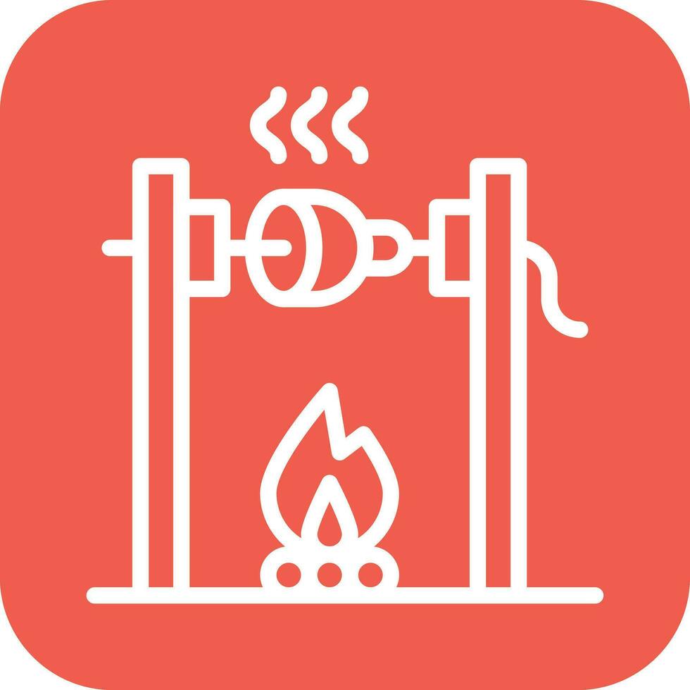 Medieval fire roasting Vector Icon Design Illustration