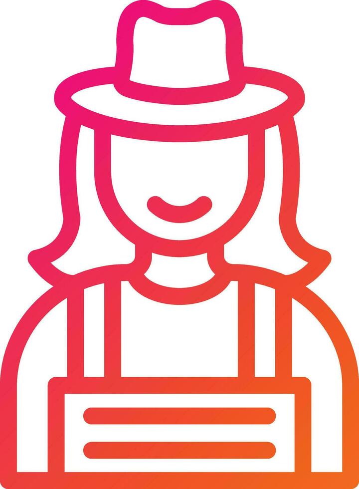 Lady Farmer Vector Icon Design Illustration