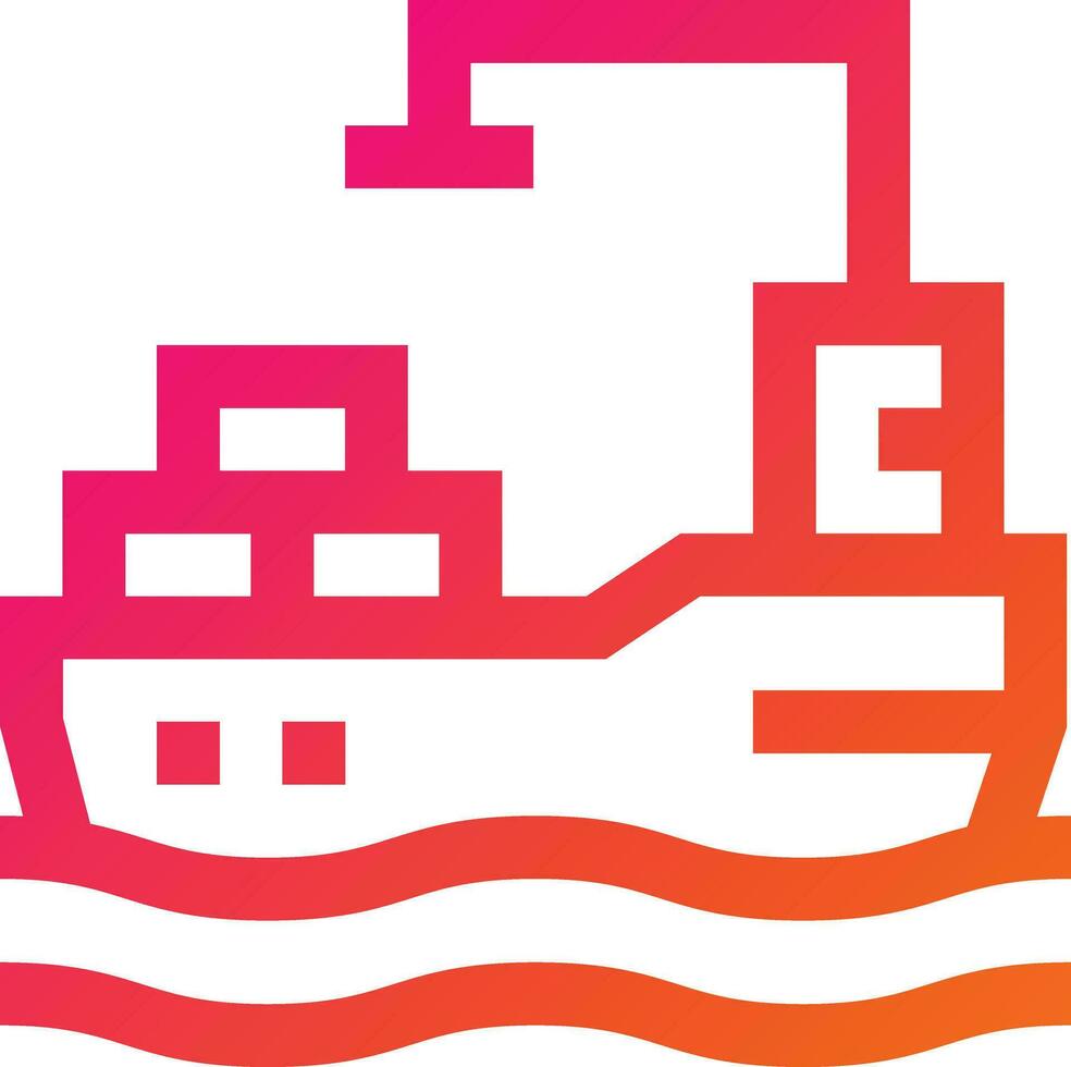 Cargo Ship Vector Icon Design Illustration