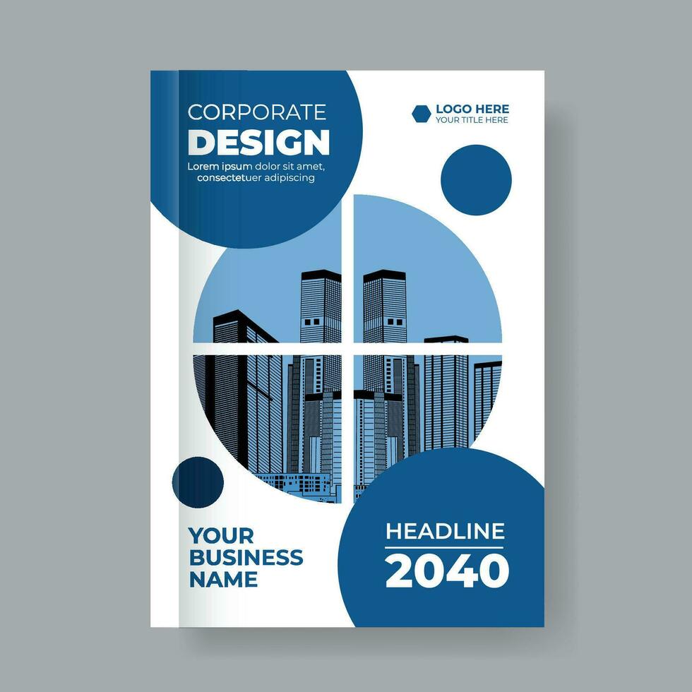 corporativo cubrir diseño modelo en a4, cubrir diseño en azul, anual informe, póster, corporativo presentación, revista cubrir vector
