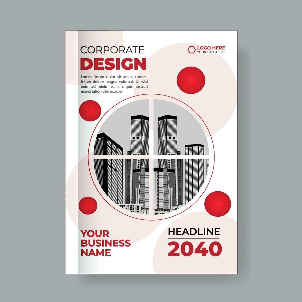 Corporate Cover Design Template in A4, annual report, poster, Corporate Presentation, magazine cover in red vector