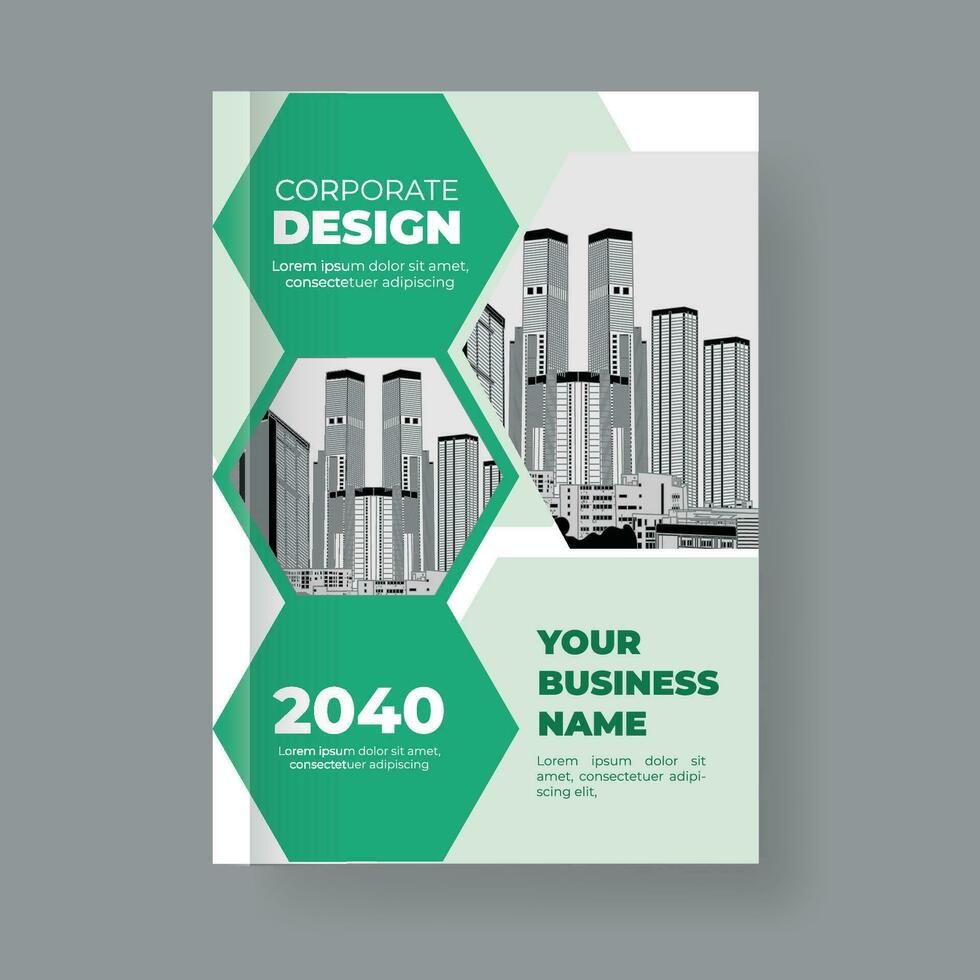 Corporate Book Cover Design Template in A4 size, annual report, poster, business book cover, Corporate Presentation, magazine cover vector