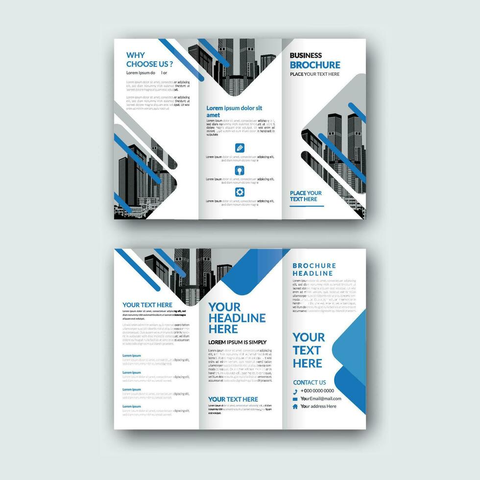 Business Brochure Template in Tri Fold Layout, Brochure design, brochure template, creative tri-fold brochure, flyer, Corporate Design, Leaflet vector