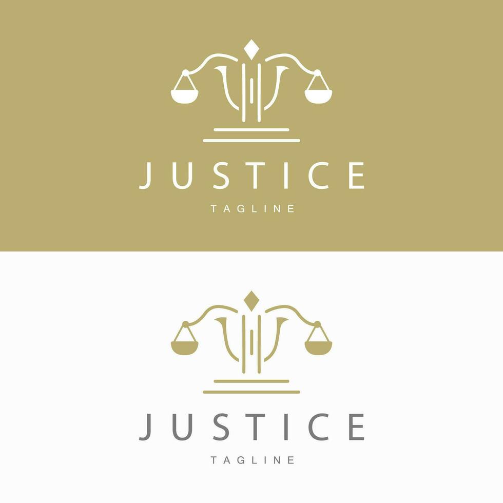 Legal Justice Scales Logo Design With Simple Line Model For Company Brands vector