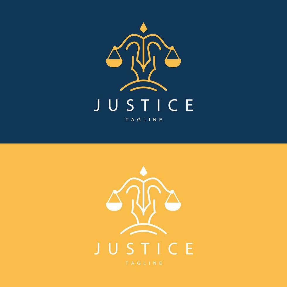 Legal Justice Scales Logo Design With Simple Line Model For Company Brands vector