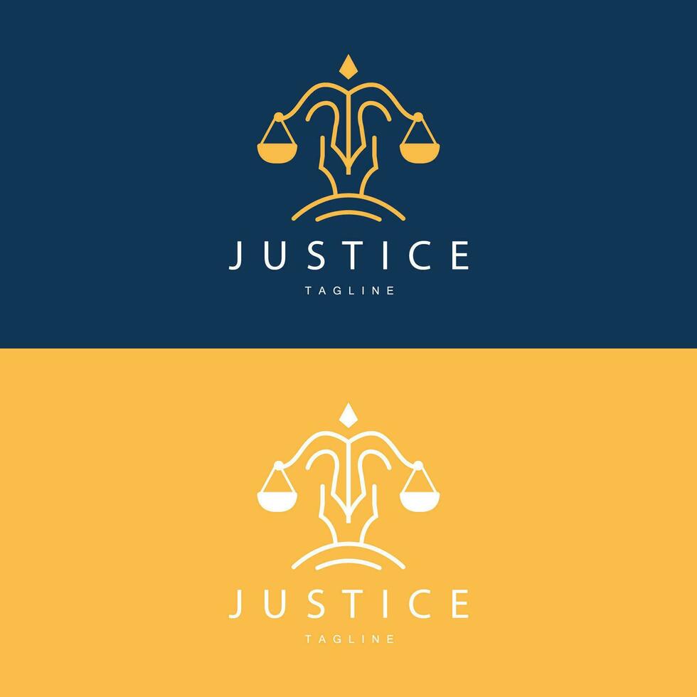 Legal Justice Scales Logo Design With Simple Line Model For Company Brands vector