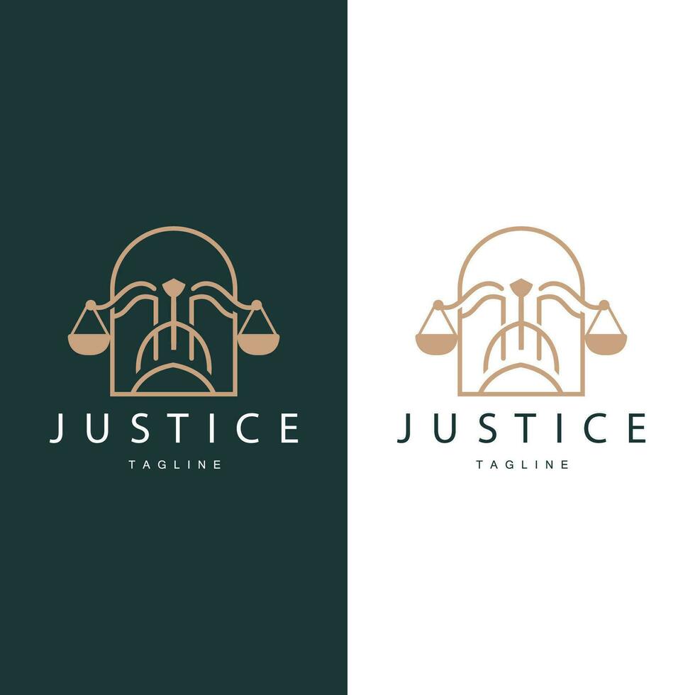 Legal Justice Scales Logo Design With Simple Line Model For Company Brands vector