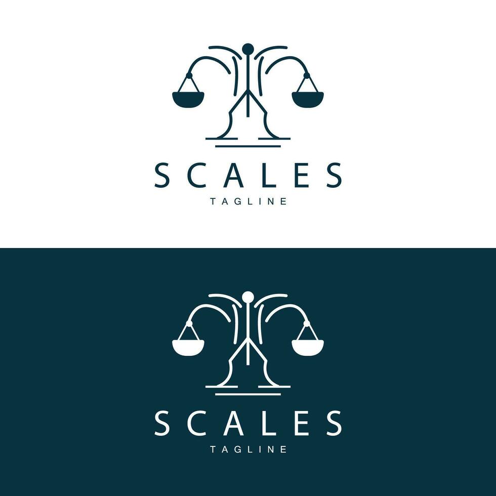 Legal Justice Scales Logo Design With Simple Line Model For Company