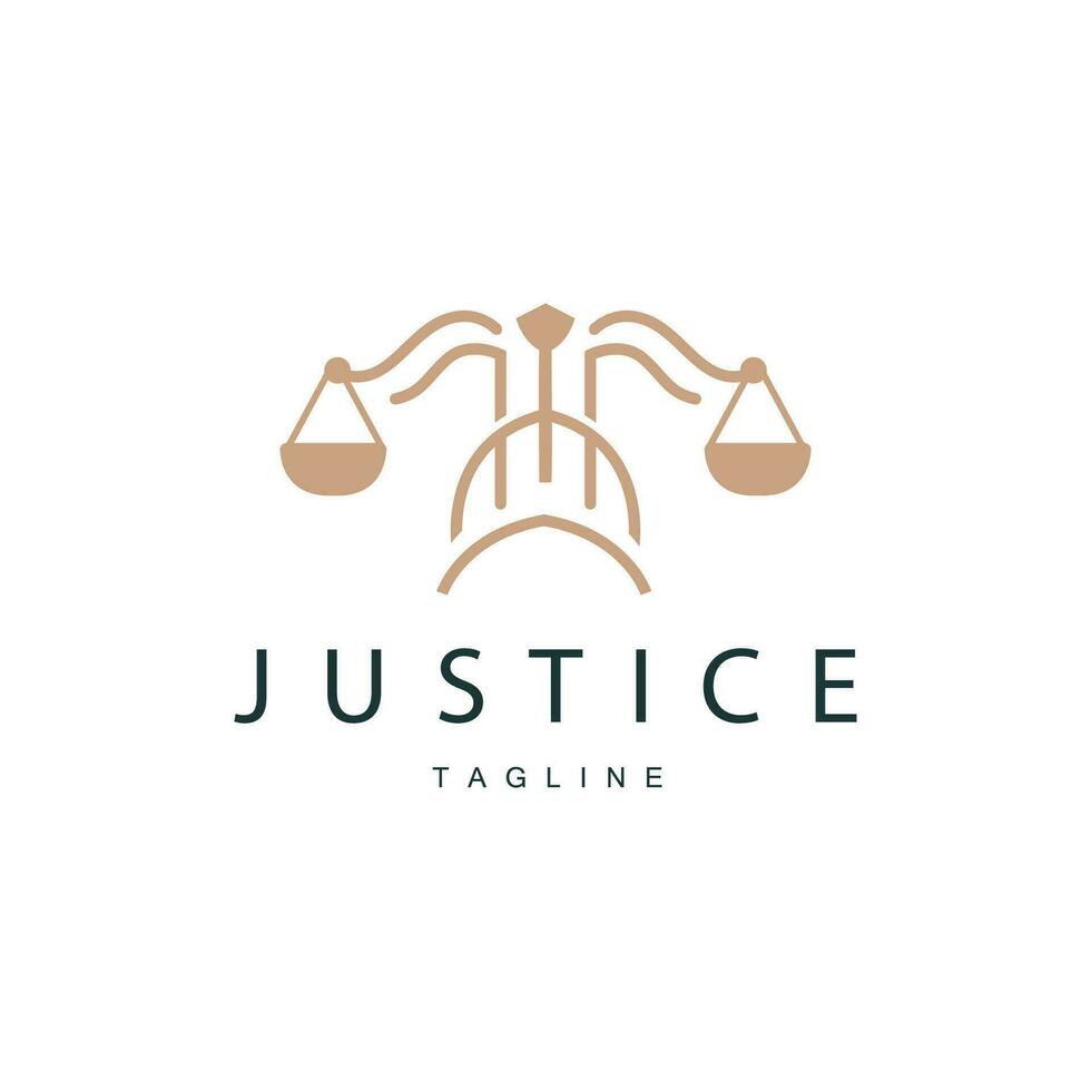 Legal Justice Scales Logo Design With Simple Line Model For Company Brands vector