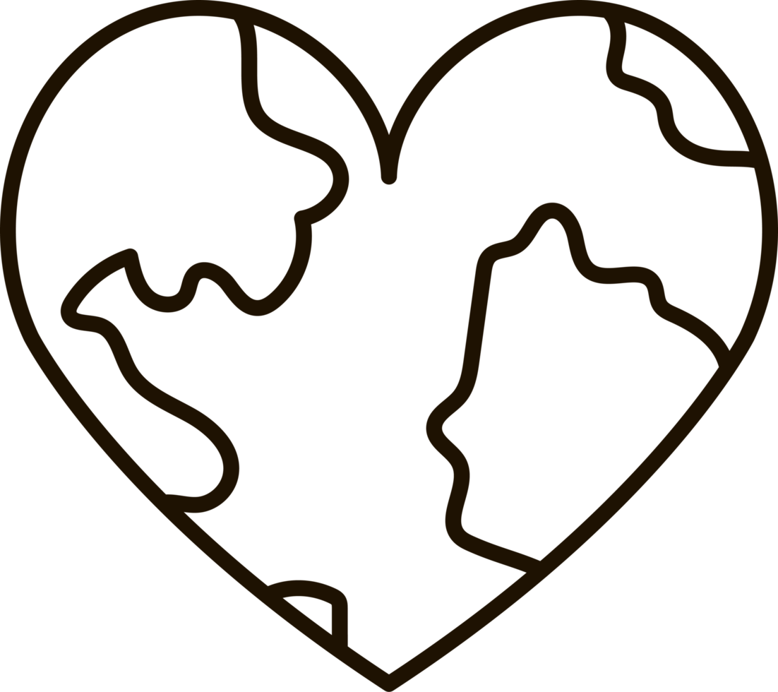 world Heart line icon illustration png