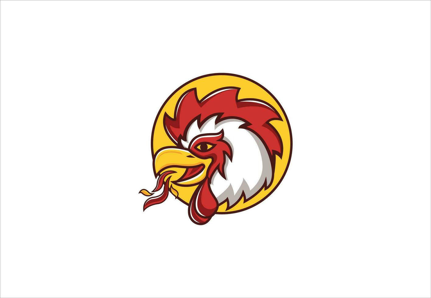 funny Cartoon Rooster chicken giving a thumbs up. Vector logo illustration.