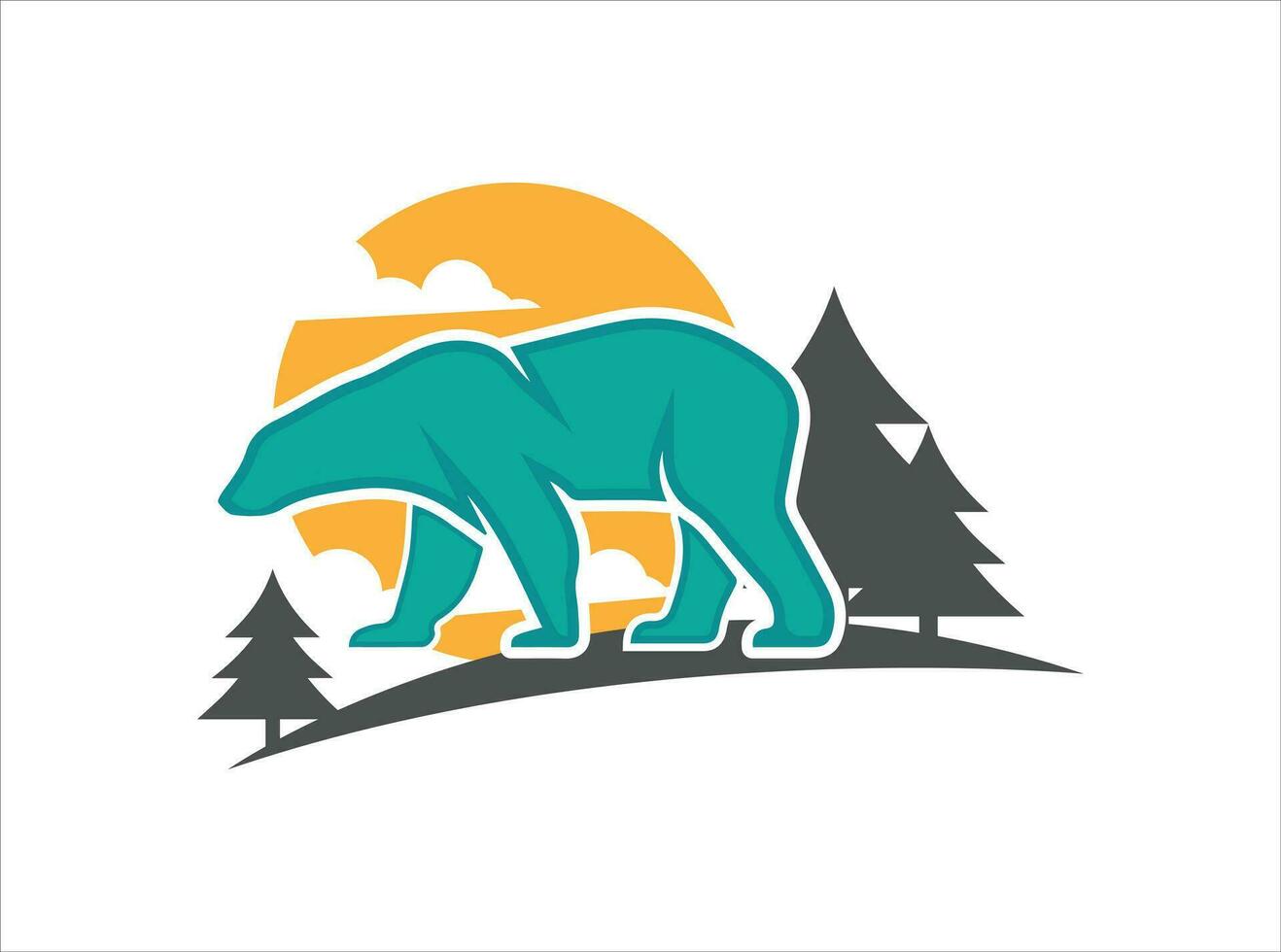 Bear logo vector illustration, emblem icon design