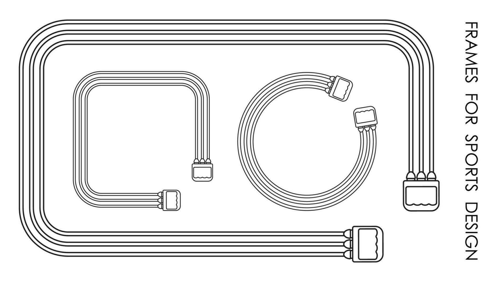 frame in form of sports elastic expander for arms and chest. Rubber sports trainer for fitness. Vector