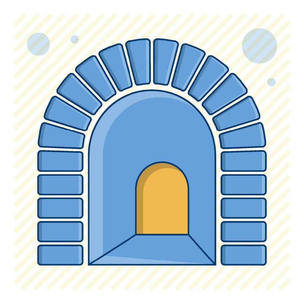 arched tunnel entrance color icon. Path into unknown, overcoming fears and obstacles. Cartoon vector