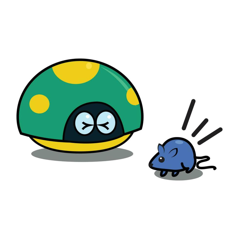 linda animales tortuga y ratón dibujos animados ilustración vector