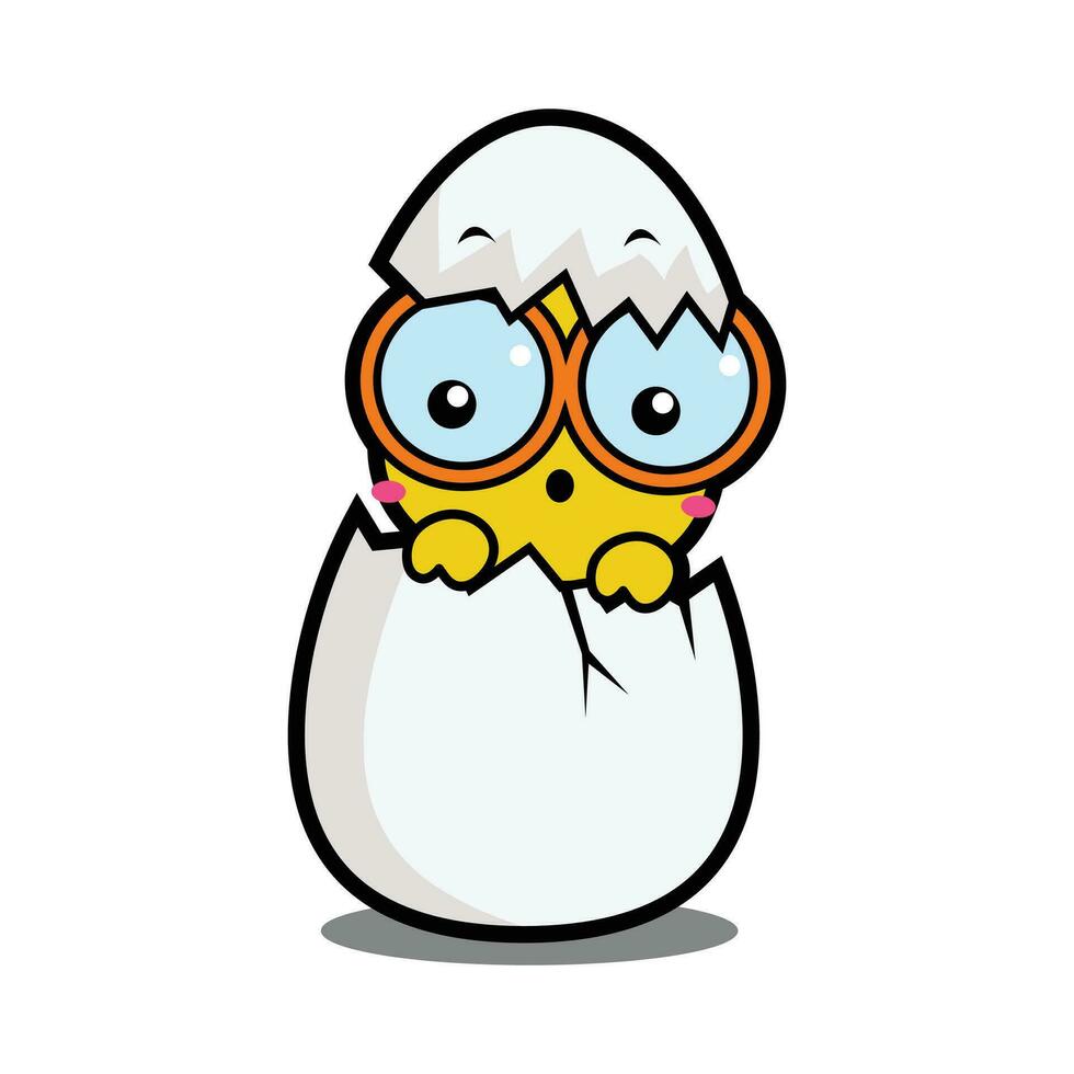 Tortoise coming out of the egg on a white background, Wild Animals. Easy editable layered vector illustration.