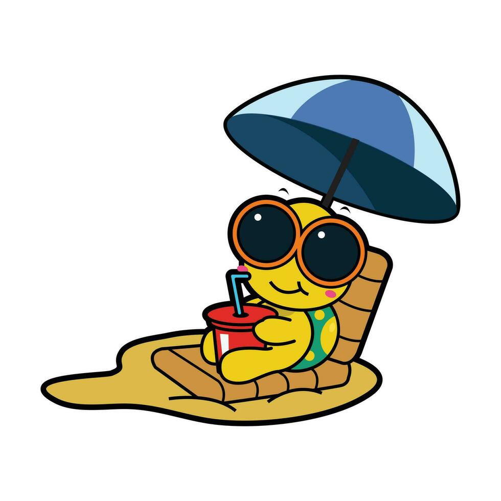 Cute Tortoise on holiday cartoon design illustration vector