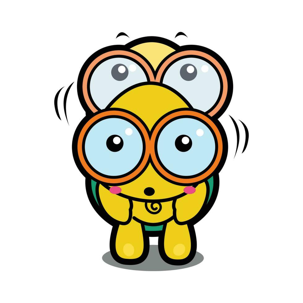 Cute Tortoise Double Eye Vector illustration