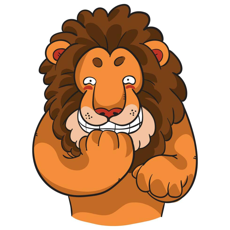 Lion snickering vector illustration
