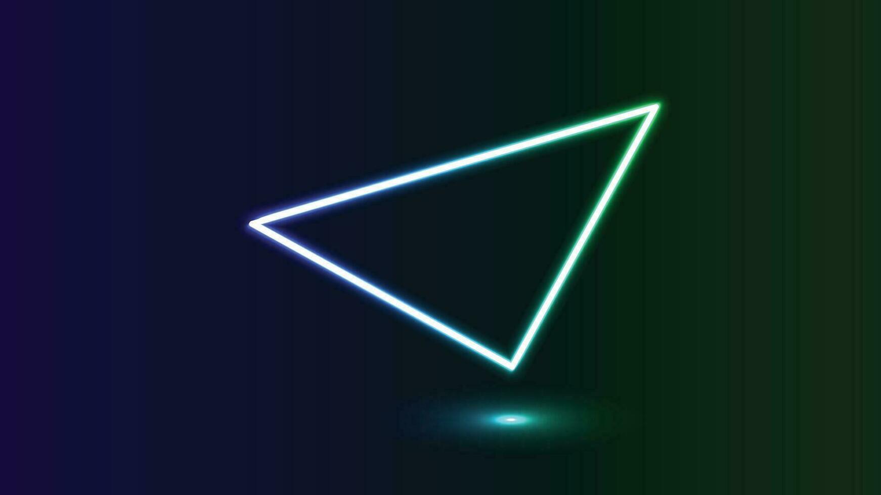 triangular neon effect frame, triangular light effect vector