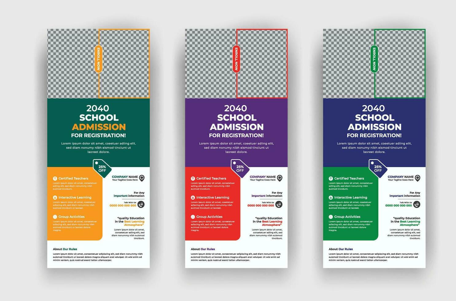 School admission junior school education open now roll up banner template vector