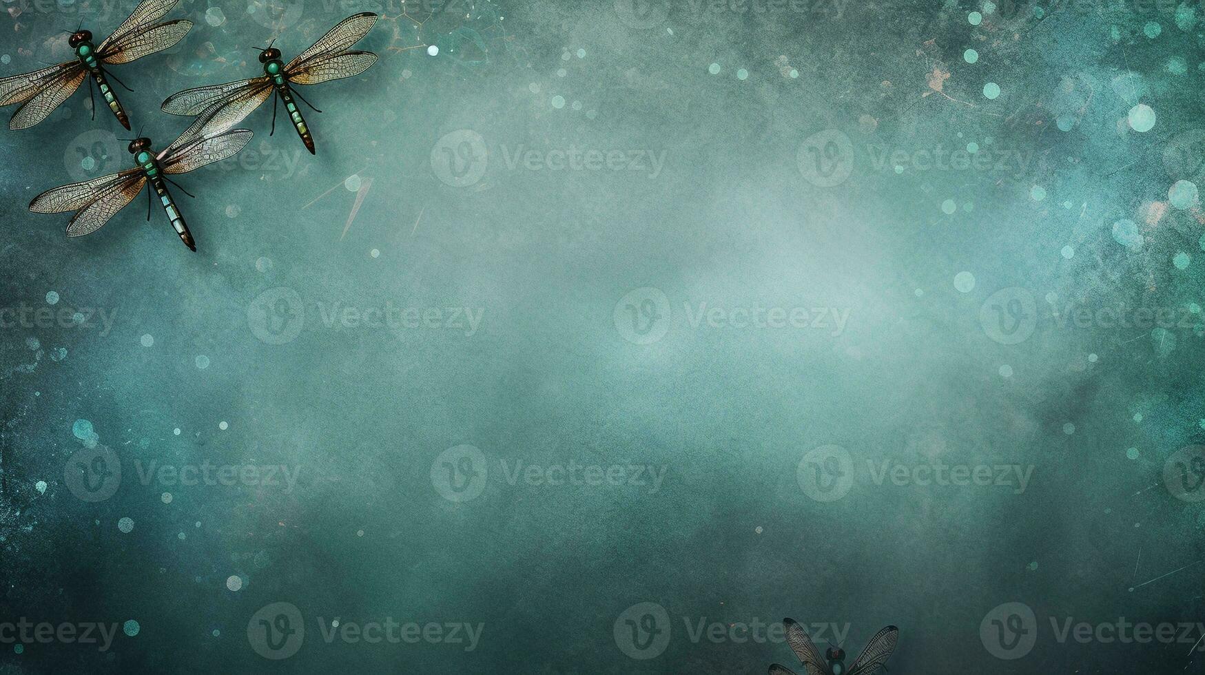 space for text on textured background surrounded by dragonflies, background image, AI generated photo