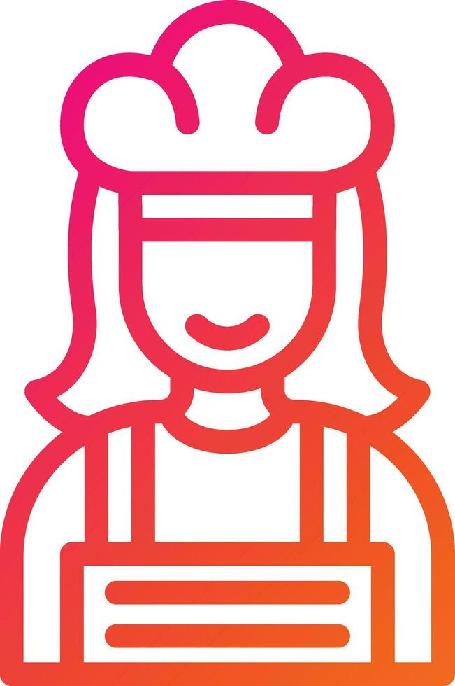 Female Chef Vector Icon Design Illustration