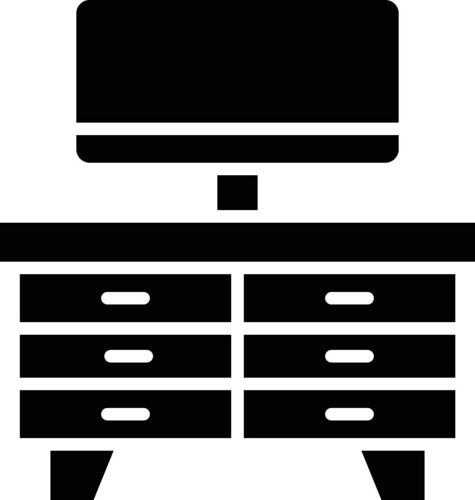 Tv Table Vector Icon Design Illustration