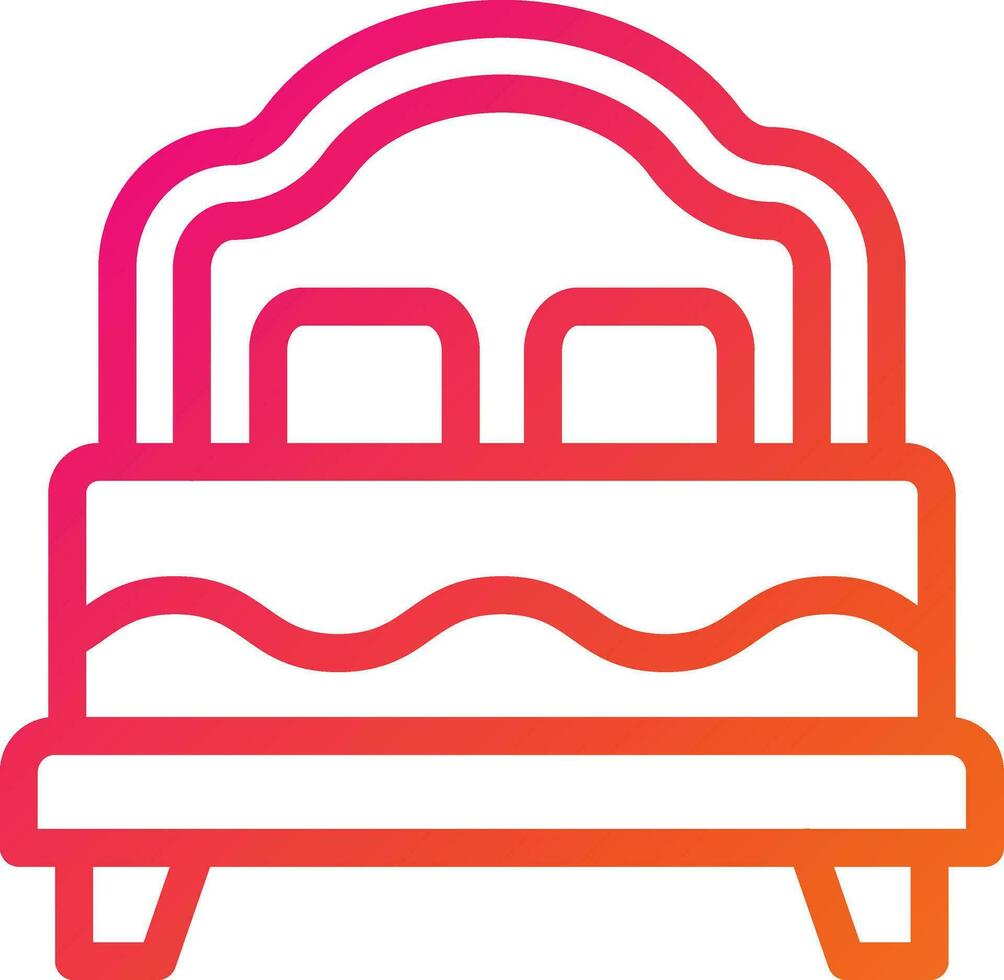 Double Bed Vector Icon Design Illustration