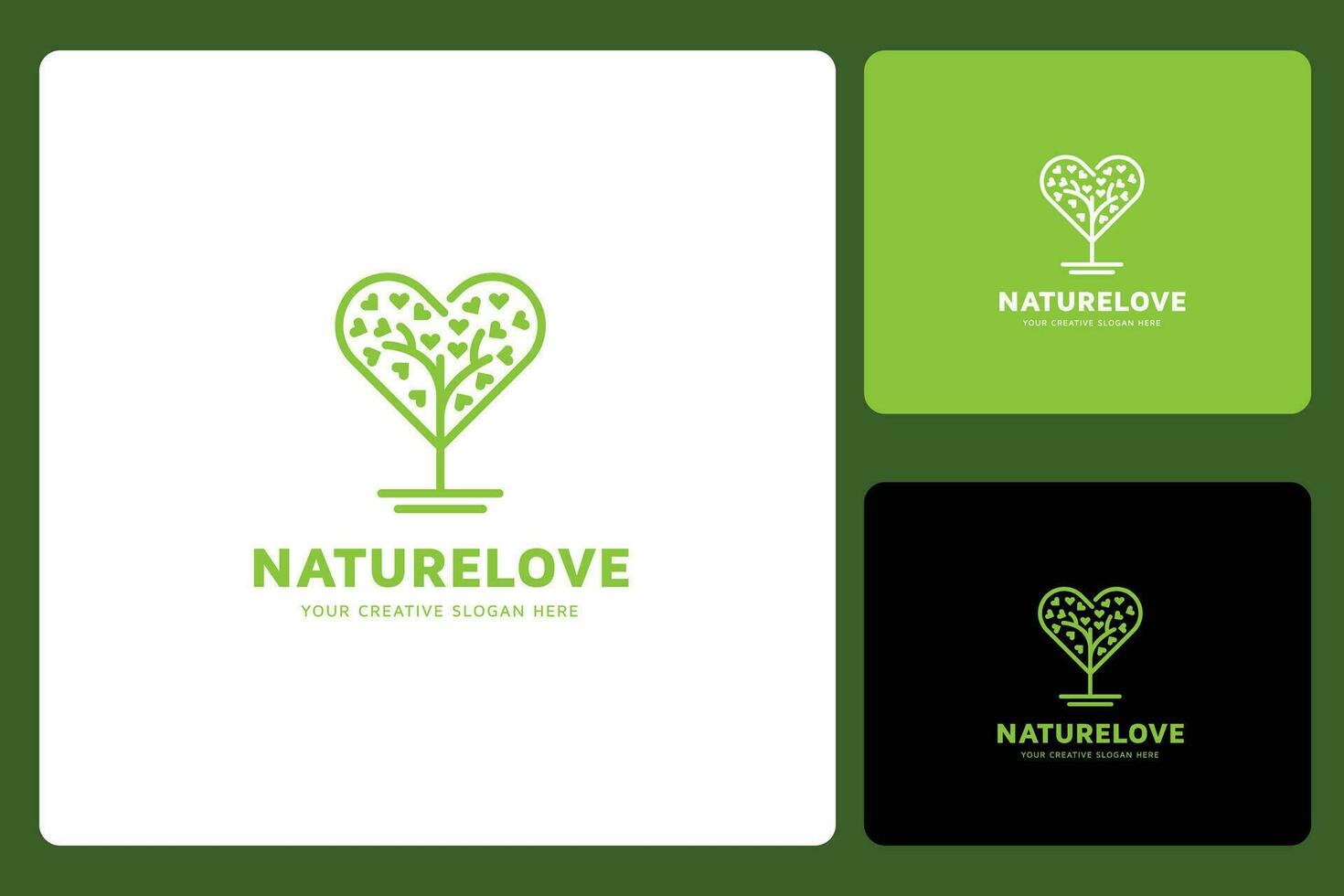 Natural Love Tree Logo Design Template vector