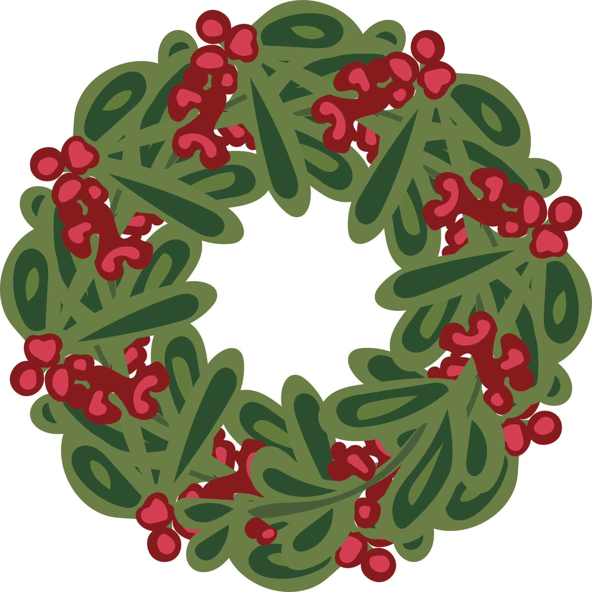 Christmas wreath illustration on transparent background. 33249219 PNG