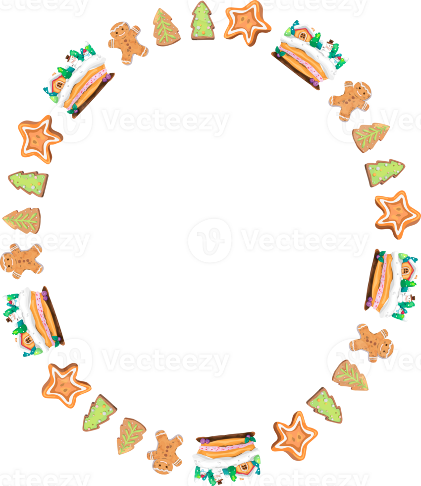 Christmas wreath frame. png
