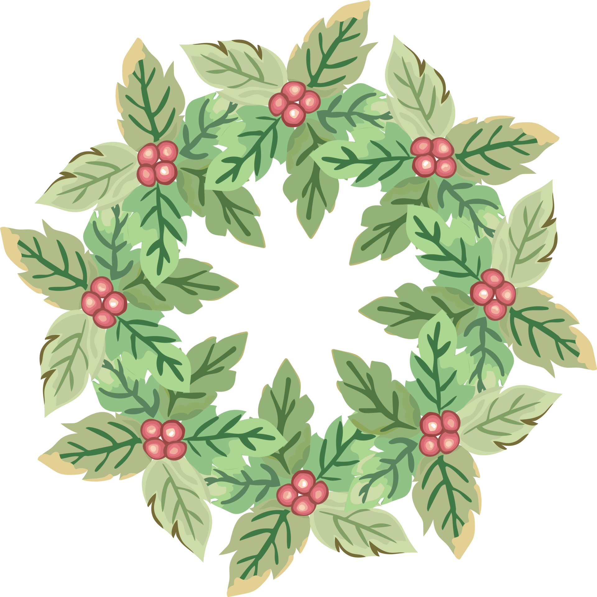 Christmas wreath illustration on transparent background. 33249230 PNG