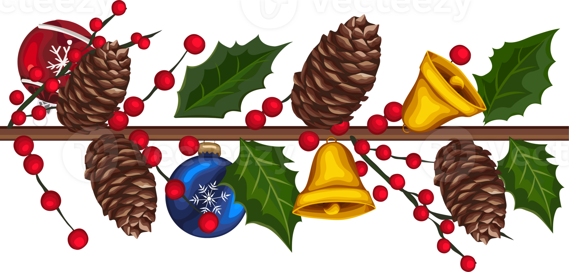 Seamless decorative christmas border. png