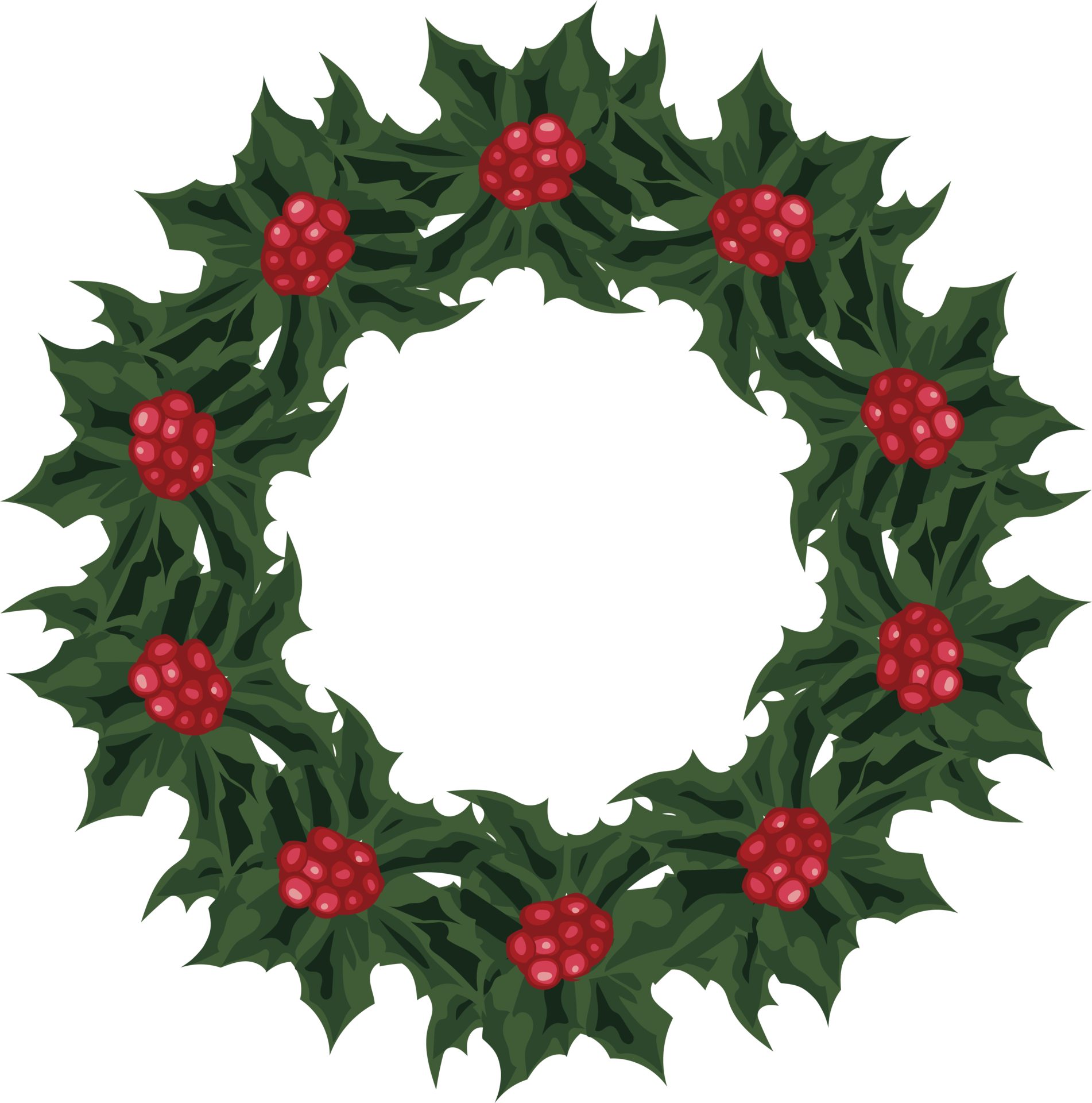 Christmas wreath illustration on transparent background. 33249572 PNG