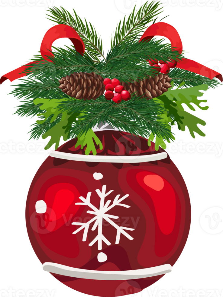 Natal bola ilustração em transparente fundo. png