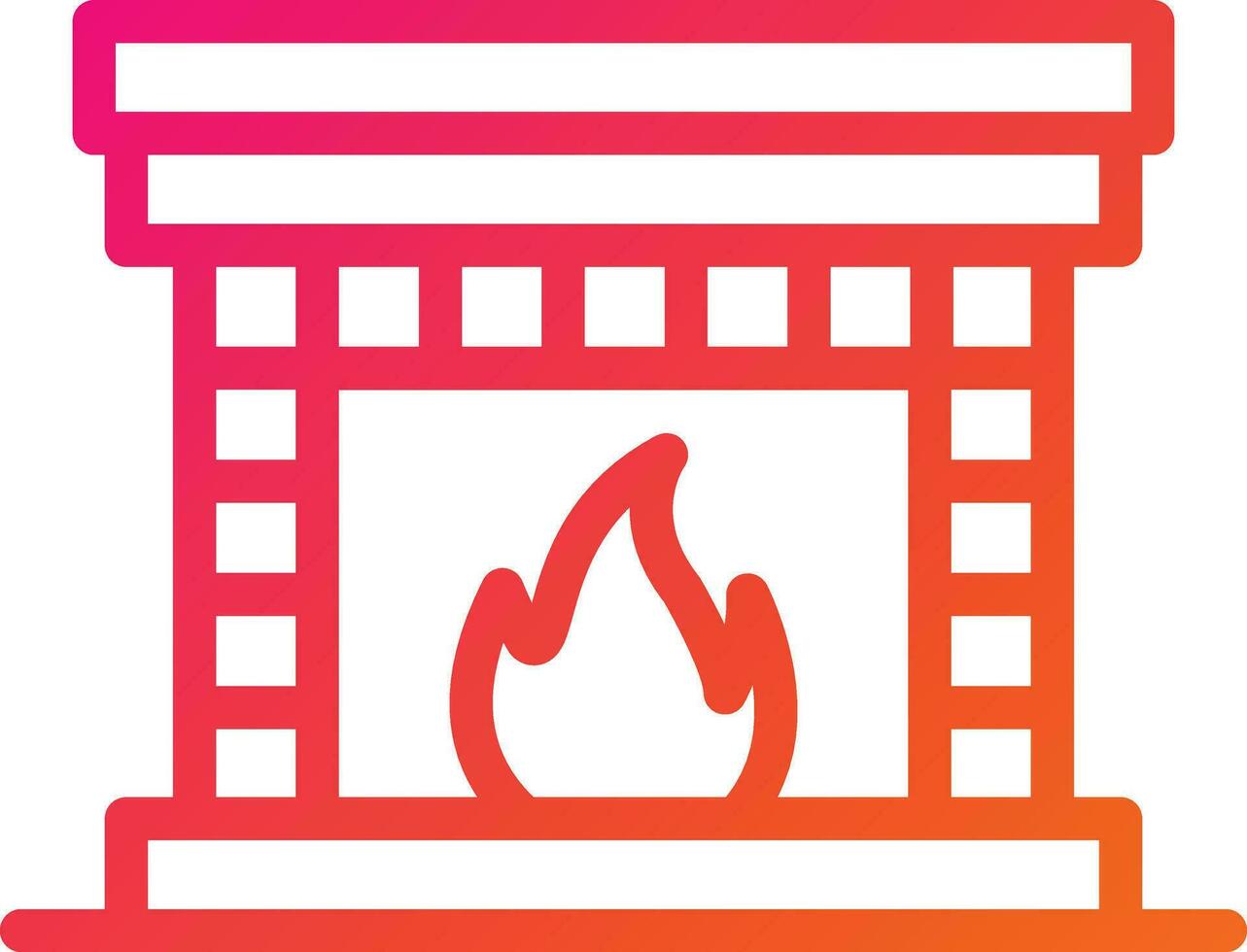 Fireplace Vector Icon Design Illustration